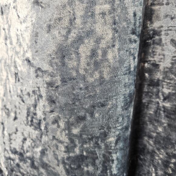 Emory Park Blue Shimmer Crushed Velvet Deep Tasseled V-Neck Stretch Mini Dress S - Picture 9 of 14